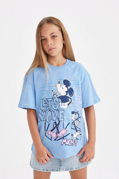 DeFacto Tricou Disney Mickey & Minnie pentru fete - Relax Fit, decolteu, mânecă scurtă C7356A824AU