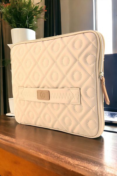 QUB CLUB Unisex Quilted Mac Book Air Pro Computer Notebook Case Bag