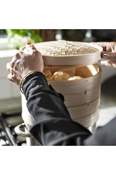 IKEA KLOCKREN Bamboo Steamer – 5.0 L | Natural, Eco-Friendly Steamer for Dumplings, Veggies & More