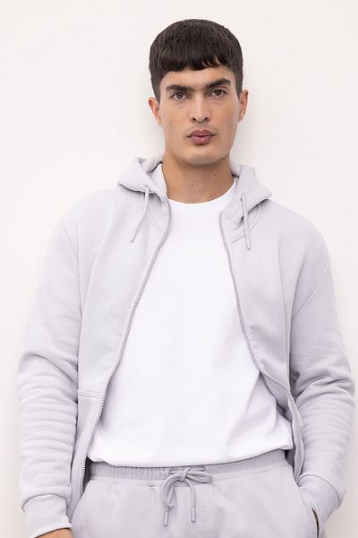 DeFacto Soft Feather Basic Sweatshirt with Hood - Pocket, Solid Zipper X8331Az24Au