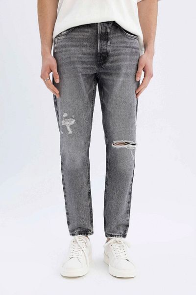 DeFacto Slim Fit Jeanshose mit hohem Bund und Schlitzdetail - C9829ax24sm
