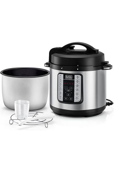 Black&Decker 1000W EZ Smart Steam Pot Electric Pressure Cooker 6 Liter