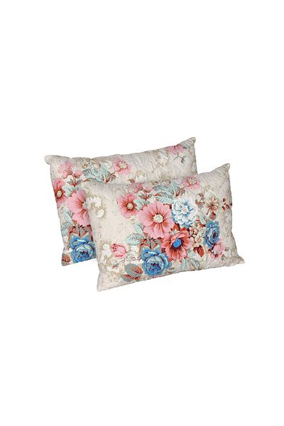 ALCAM Set Of 2 Bouquet Pillows, Quilted Microfiber, 50x70 Cm