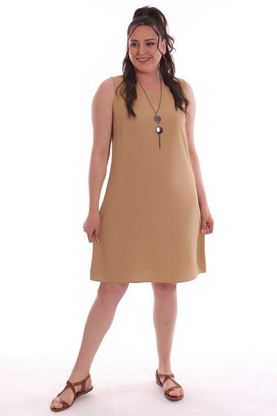 Trend42plus Αμάνικο φόρεμα βιζόν Plus Size