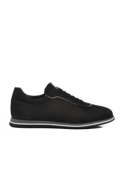 WALKWAY Black Genuine Leather Men's Casual Shoes Triper m