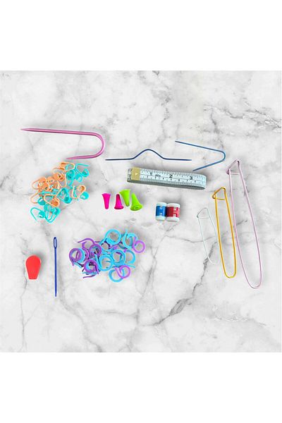 Skc Knitting Kit, Knitting Kit Hairpin, Buttonhole Marker, Tape Measure, Thread Threader Set