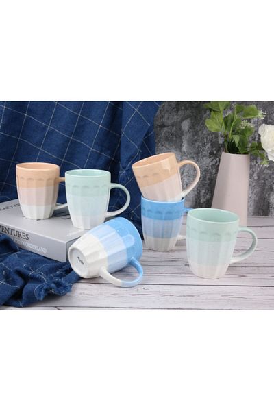 Bien Servi 7-Piece Microwave and Dishwasher Safe Mug Set with Stand 10oz