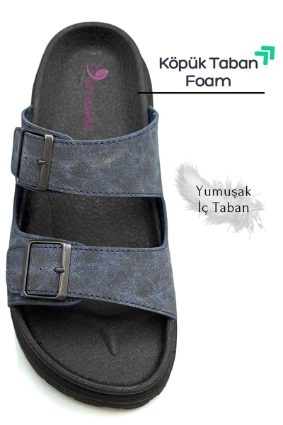 Moda Anna Зручні шкіряні чоловічі капці - Golüncük - Широкий вибір розмірів, що підходять до взуття