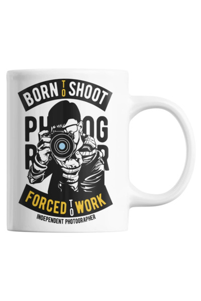 OEM Cana albă personalizată „NĂSCUT PENTRU A TRACĂ, FORȚAT LA MUNCĂ”, INOVATI...