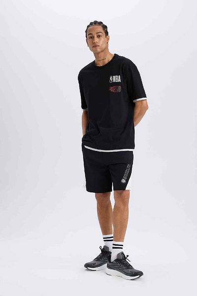 DeFacto DeFactoFit NBA Brooklyn Nets - Κοντό σορτς με τσέπες και κορδόνια C9253AX24AU