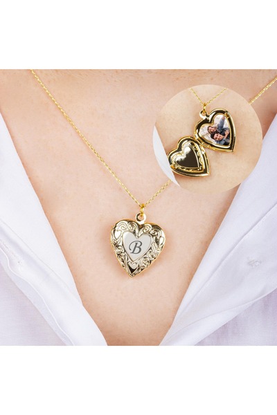 EJOYA Kişiye Özel Gizli Resimli Kalp Kolye 94480