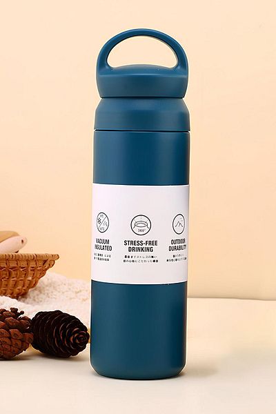Weather Forecast 500ml Blue 304 L Steel Thermos Cold & Beverage Protector with Handle