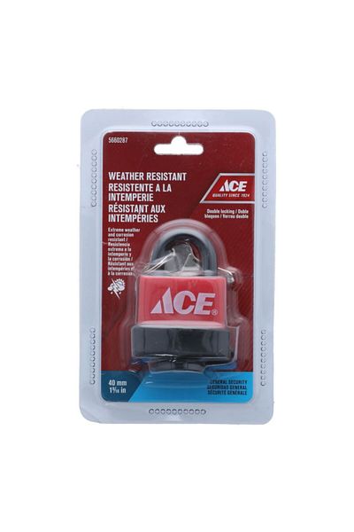 ACE قفل أمان عام من الفولاذ المقاوم للعوامل الجوية مع مفتاح مقاس 40 مم