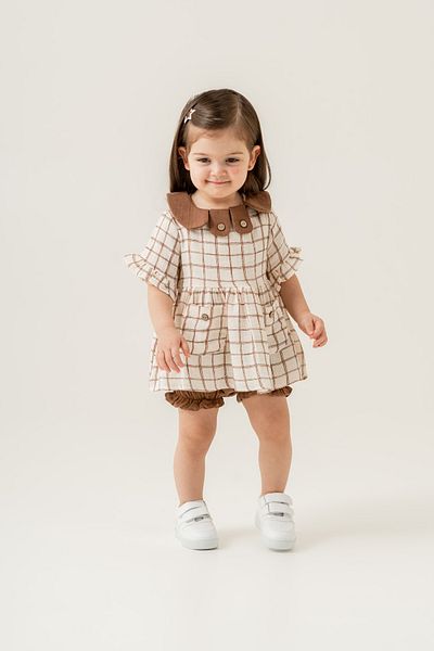 JNF kids Baby Girl Buttoned Printed Dress
