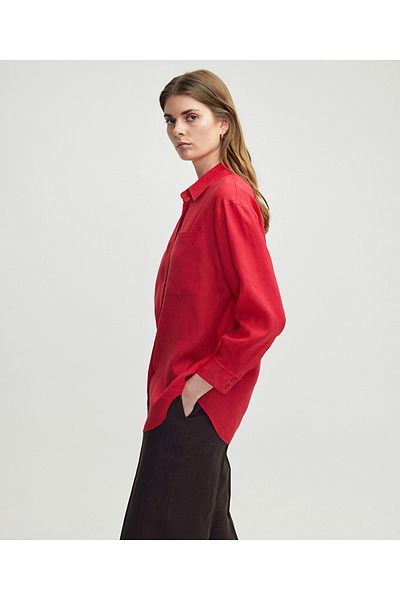 İpekyol Linen Shirt with Hidden Placket
