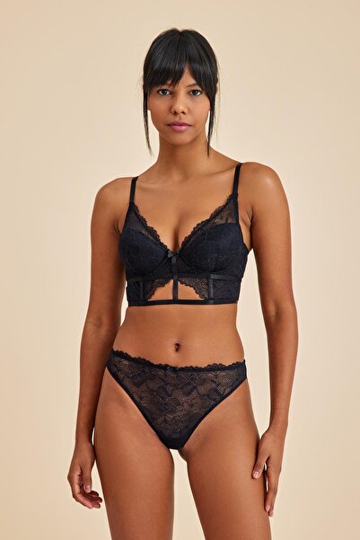 Amarelle Roma Siyah Dantelli Dolgusuz Toparlayıcı Büstiyer Sütyen