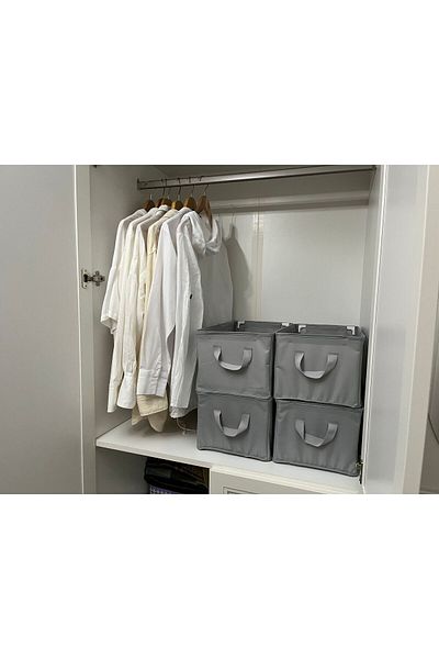 Sertil 4 Pieces 45X25X20 Steel Frame Cabinet Interior Shelf Organizer Foldable Clothing Organizer
