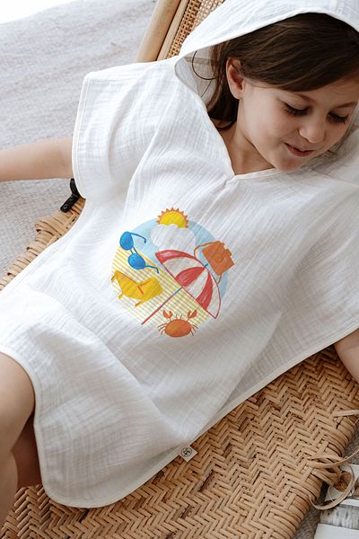Tuğba Kuğu 4 Layer Muslin Poncho - Summer Vibes