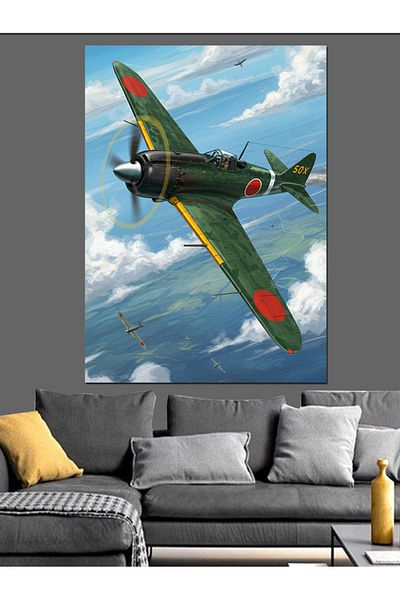 Tablomega Pânză decorativă cu avion de luptă vechi - pictură din lemn MDF