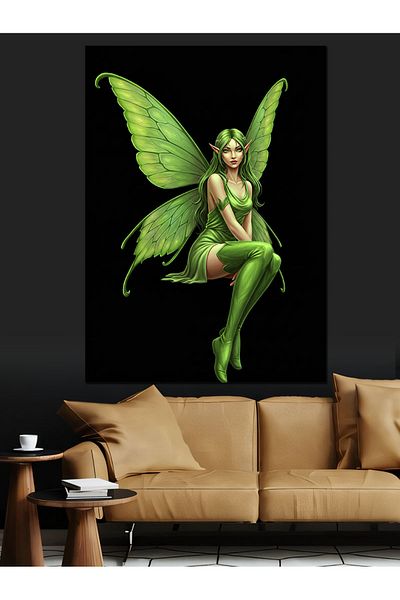 Tablomega Pânză decorativă Zână Verde - Lemn MDF
