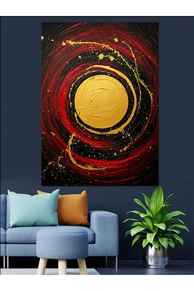 Tablomega Pânză decorativă abstractă Cerc de culoare - Lemn MDF