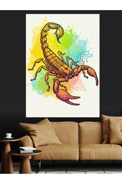 Tablomega Abstract Scorpion and Color Explosion Decorative Canvas - Mdf Wooden Painting