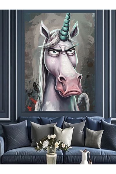 Tablomega Pânză decorativă Unicorn Unghiu Roșu - Lemn MDF