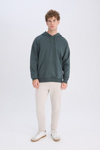 DeFacto Jogger Sweatpants Slim Fit Λεπτή εφαρμογή με κορδόνια στη μέση Ελαστική τσέπη με φερμουάρ στα πόδια A4387AX24AU
