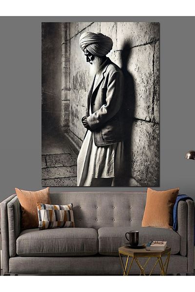 Tablomega Omul care gândă în umbră Pânză decorativă - Lemn MDF