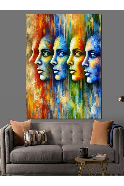 Tablomega Pânză decorativă pentru desen de fețe colorate - pictură din lemn MDF