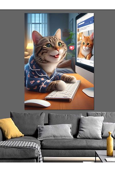 Tablomega Social Media Love Decorative Canvas - Mdf Wooden Painting