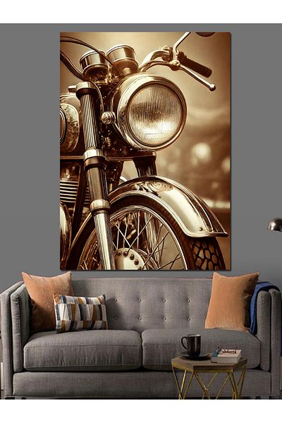 Tablomega Vintage Motorcycle Art Decorative Canvas - Mdf Wooden Painting