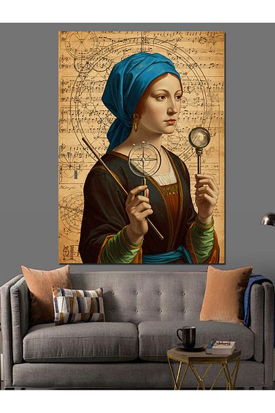 Tablomega Astronomy and Science Woman Decorative Canvas - Mdf Wooden Painting