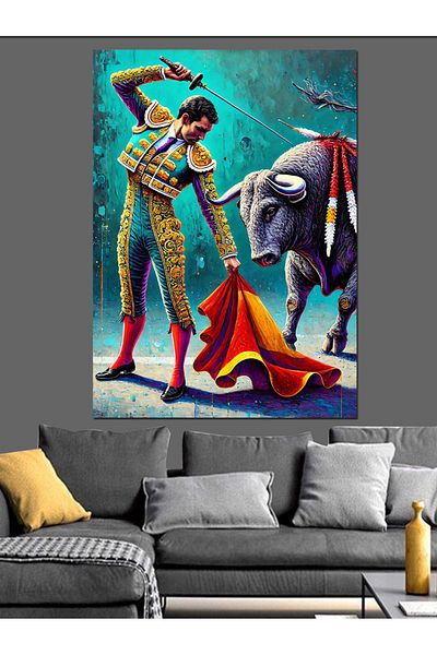 Tablomega Pânză decorativă Matador și Dansul Taurului - Lemn MDF