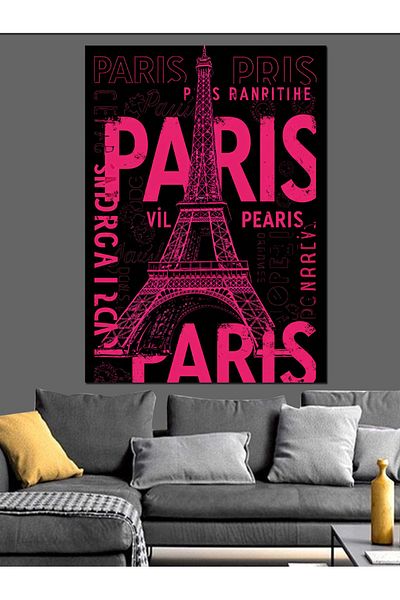 Tablomega Paris Written Design Decorative Canvas - Mdf Wooden Table