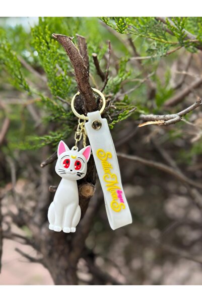 POKAK Artemis Sailor Moon S White Cat Keychain + Bag Charm