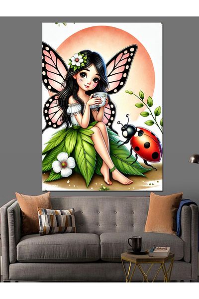 Tablomega Pânză decorativă Zână Florală - Lemn MDF
