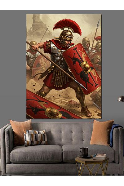 Tablomega Roman Military Portrait Decorative Canvas - Mdf Wooden Painting
