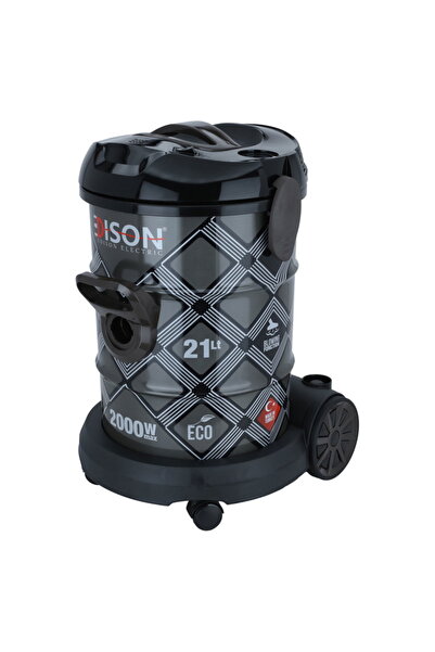 Edison Barrel Vacuum Cleaner, 2000 Watt, 21 Liter - Black Gray