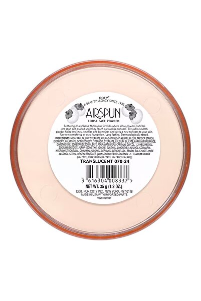 Coty Airspun Pudra pulbere Loose Face Powder Translucent, 35g