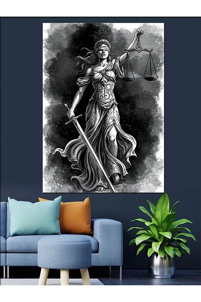 Tablomega Pânză decorativă Zeița Iustitiei și Echilibrul - Lemn MDF