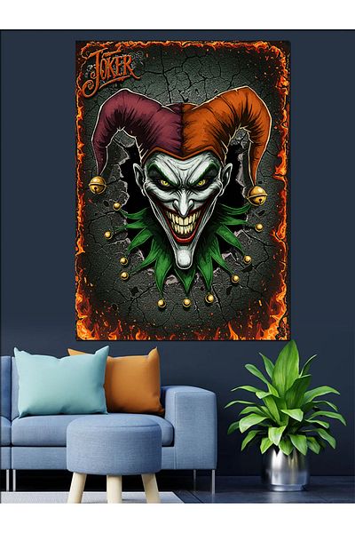 Tablomega Joker Smile Drawing Decorative Canvas - Mdf Wooden Painting