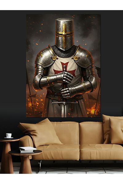 Tablomega Pânză Decorativă Cavaler și Sabie - Lemn MDF