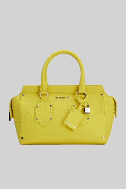 BOSS Kadın Ivy Tote Deri Saplı Ve Askılı El Çantası Sarı