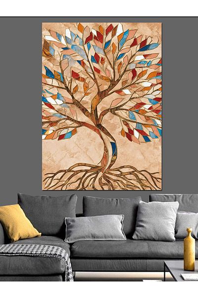Tablomega Abstract Tree Decorative Canvas - Mdf Wooden Painting