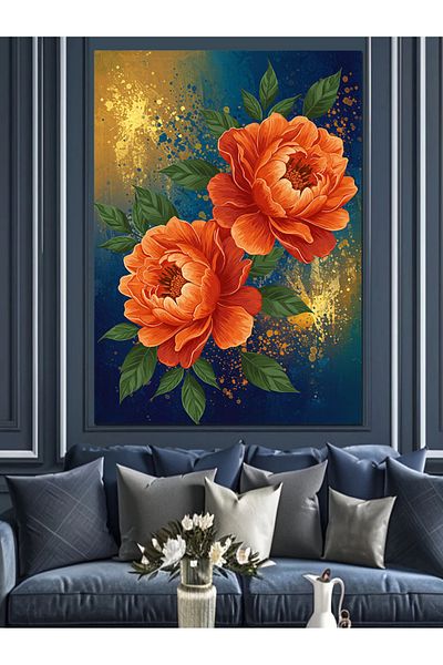 Tablomega Pânză decorativă Orange Roses Art - Lemn MDF