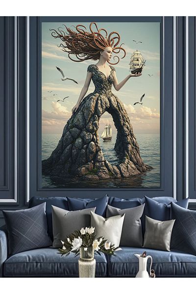 Tablomega Pânză decorativă cu desen de femeie Storm - Lemn MDF