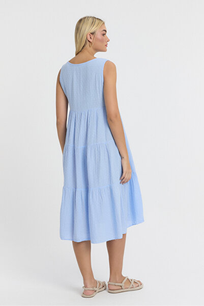 KURULAR RİZE BEZLERİ فستان نسائي - فستان موسلين أفلونيا بومبوم - 3015