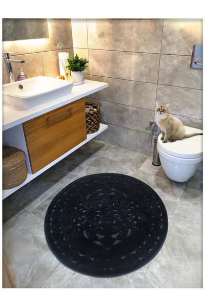 Cotton Crafty سجادة حمام منسوجة من القطن ماصة للماء، سجادة حمام رويال 100x100...