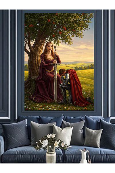 Tablomega Mother and Child's Nature Peace Decorative Canvas - Mdf Wooden Painting